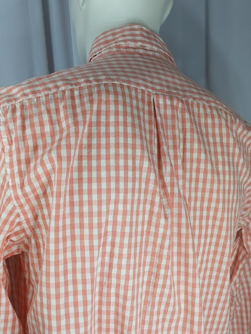 Johnnie O mens large pink or coral gingham long sleeve cotton shirt - Picture 4 of 9